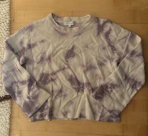 INTERMIX Sweater Wool Cashmere Blend Tie Dye Size Small Purple Cozy Tight Knit